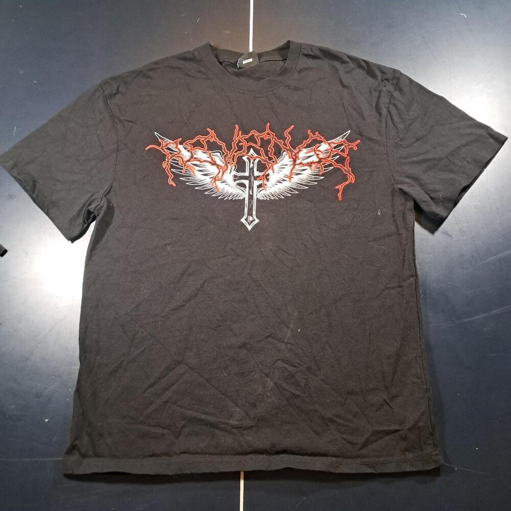 Revenge Men's Black and Grey T-shirt